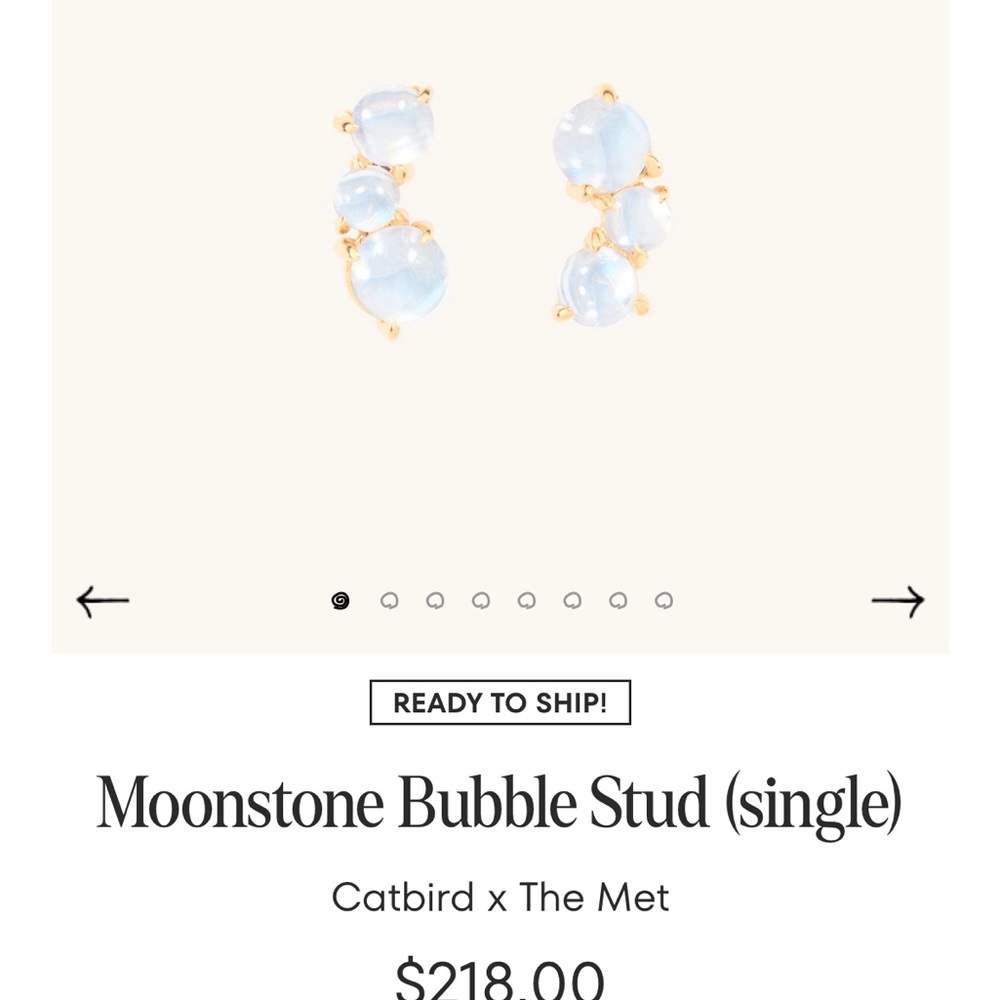 Catbird x MET Moonstone Bubble Stud Earrings